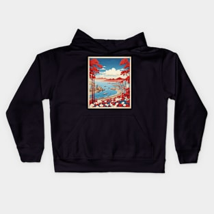 Busan South Korea Travel Tourism Retro Vintage Art Kids Hoodie